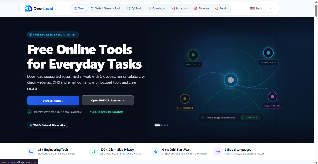 DevsLoad Online Tools Platform Live Screenshot